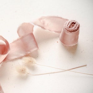 2,5m Seidenband aus 100% echter Habotaiseide - Seidenband blush - Seidenband old rose - zur Papeterieveredelung - Seidenband rosa / rose
