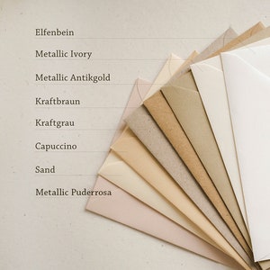 Briefumschläge - Zur Hochzeit - Kraftbraun Umschlag - Umschlag grün - Oliv Briefumschlag - edle Umschläge - Sage Green - taupe