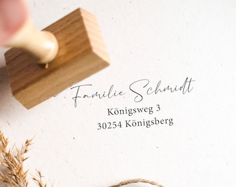 Individueller Holzstempel mit eurem Namen - Personalisierter Stempel - Individueller Stempel - Hochzeit - Adressstempel - Stempel mit Text