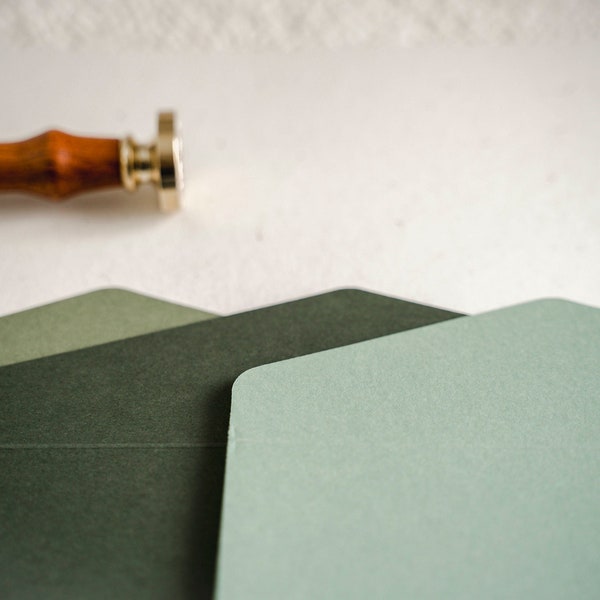 Pocketfoldkarten salbei -  grün - sage - oliv  - dunkelgrün - Pocketfolds - Zur Hochzeit - Pocketfold Hochzeit - Pocketfold Papeterie
