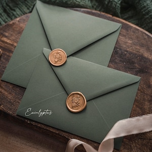 Briefumschläge Zur Hochzeit Kraftbraun Umschlag Umschlag grün Oliv Briefumschlag edle Umschläge Sage Green taupe Bild 1