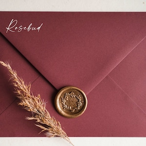 Briefumschläge - Zur Hochzeit - rosebud Umschlag - Umschlag weinrot - dunkelrot Briefumschlag - edle Umschläge - rot - Bordeaux