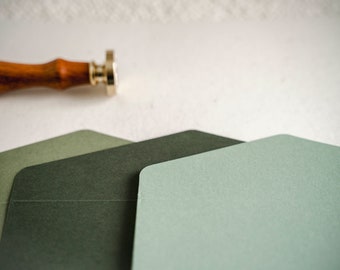 Pocketfold cards sage - green - sage - olive - dark green - Pocketfolds - For the wedding - Pocketfold wedding - Pocketfold stationery