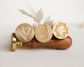 Stempel für Wachssiegel - Siegelstempel mit floralem Design - Siegelstempel mit Herz - Wachssiegelstempel floral