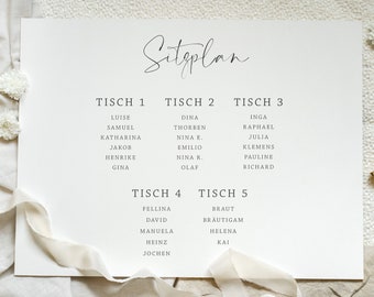 Sitzplan mit Gästenamen zur Hochzeit I Design Bari I Hochzeitsschild personalisiert mit Namen I Hochzeitspapeterie