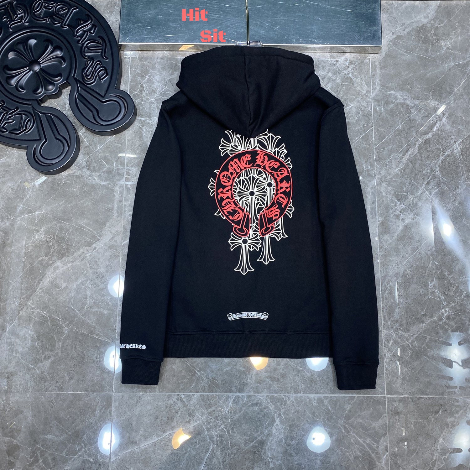 chrome hearts red hoodie