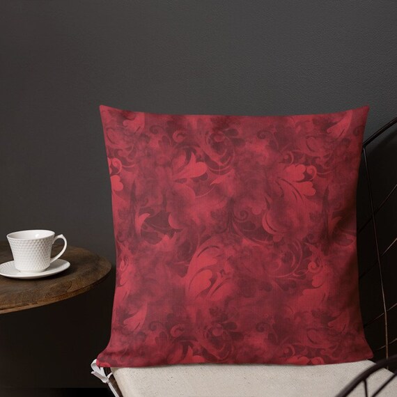 Red Decorative Throw Pillow Bright Red Decorative Pillow Red Etsy