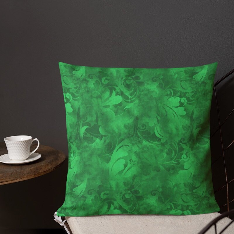 Bright Green Abstract Patterned Decorative Pillow Brilliant Etsy