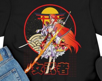 Japanese Anime Female Samurai Video Game Fighter T-Shirt