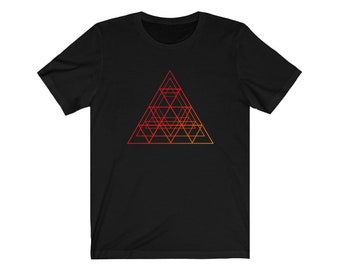 Geometrische 3D Driehoeken Heilige Geometrie T-shirt