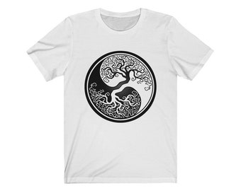 Tree Of Life Yin Yang Scared Geometry T-Shirt Unisex