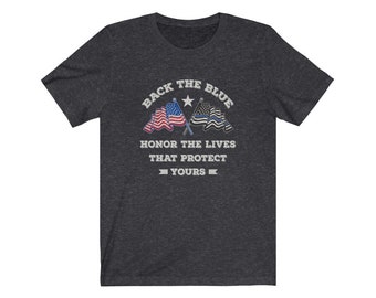 Back The Blue USA and Thin Blue Line Police Flag Camiseta