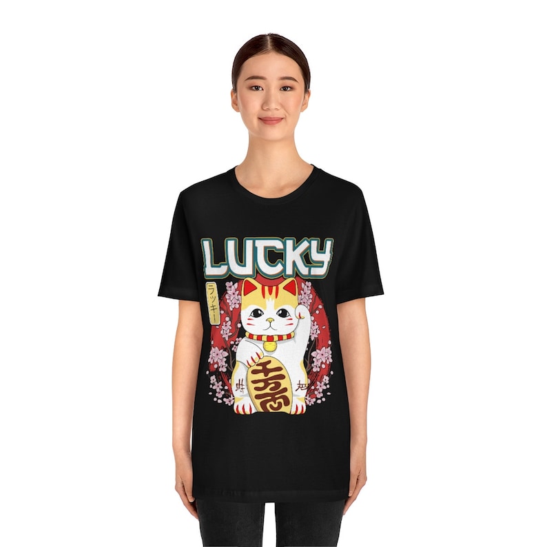 Dog's Shirts | Maneki Neko Print | White