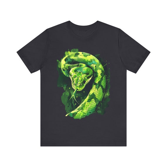Green Tree Snake Python Art Design Snake T-shirt - Etsy