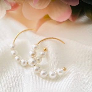 Cece Cultured Mini Pearls Earrings in Hypoallergenic Titanium Hardware (gold plated)