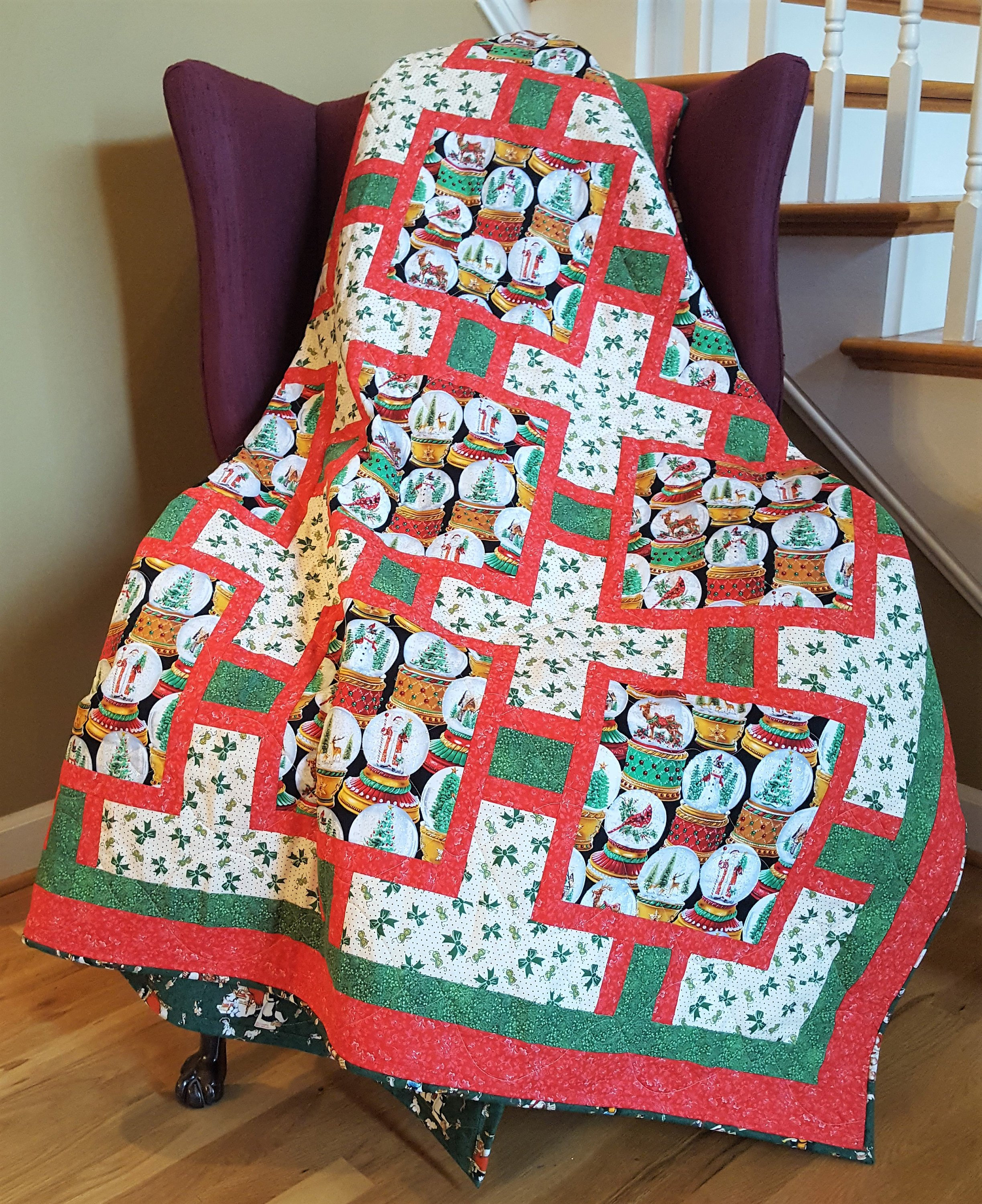 Christmas Globes Quilt for Sale Handmade Quilt Throw Size Etsy