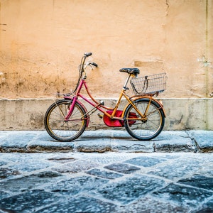 Bicycle on the Sidewalk, Florence, Italy Photograph, Travel Photography, Available as Photo Print or Metal Print