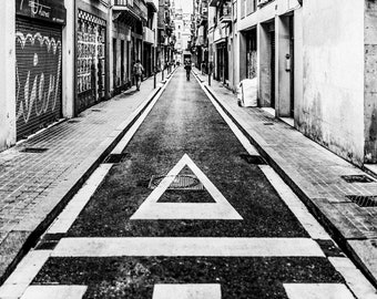 Barcelona Street Photograph, Black and White, Travel Photography Print, Available as Photo Print or Metal Print
