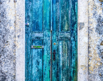 Blue Wooden Door Photograph, Sintra Portugal, Travel Photography Print, Available as Photo Print or Metal Print