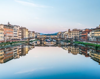 Still Water on the Arno River, Florence Italy, Travel Photography Print, Available as Photo Print or Metal Print