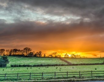 Irish Sunset Photograph, Travel Landscape Photography Print, Available as Photo Print or Metal Print