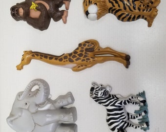 Rhino Lion Elephant Gorilla Giraffe Eagle Tiny Cute Rubber Animal Dangly Earrings |Safari| Tiger