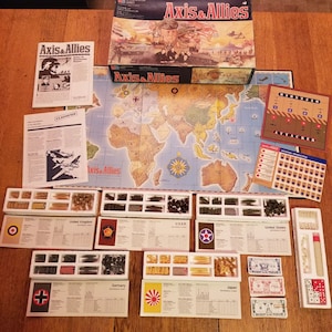 WB Axis Allies Board Game 1987 World War 2 COMPLETE Strategy Gift