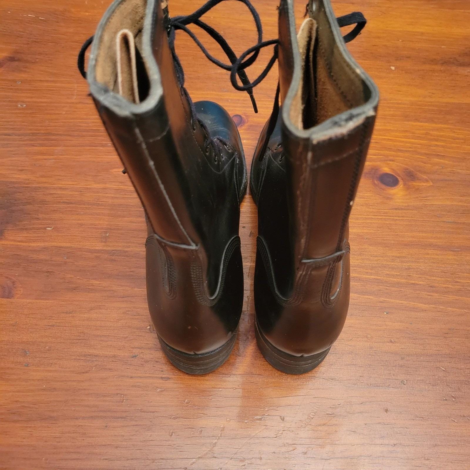 Vintage 1965 Military Black Leather Combat Boots Goodyear  display picture 3
