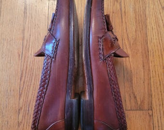 Allen Edmonds MAXFIELD Brown Tassel Loafers 9.5D Braided  display picture 1
