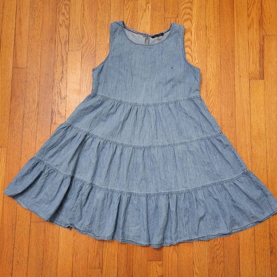 tommy hilfiger sleeveless denim dress Tommy Jeans Sleeveless Denim Mini Dress