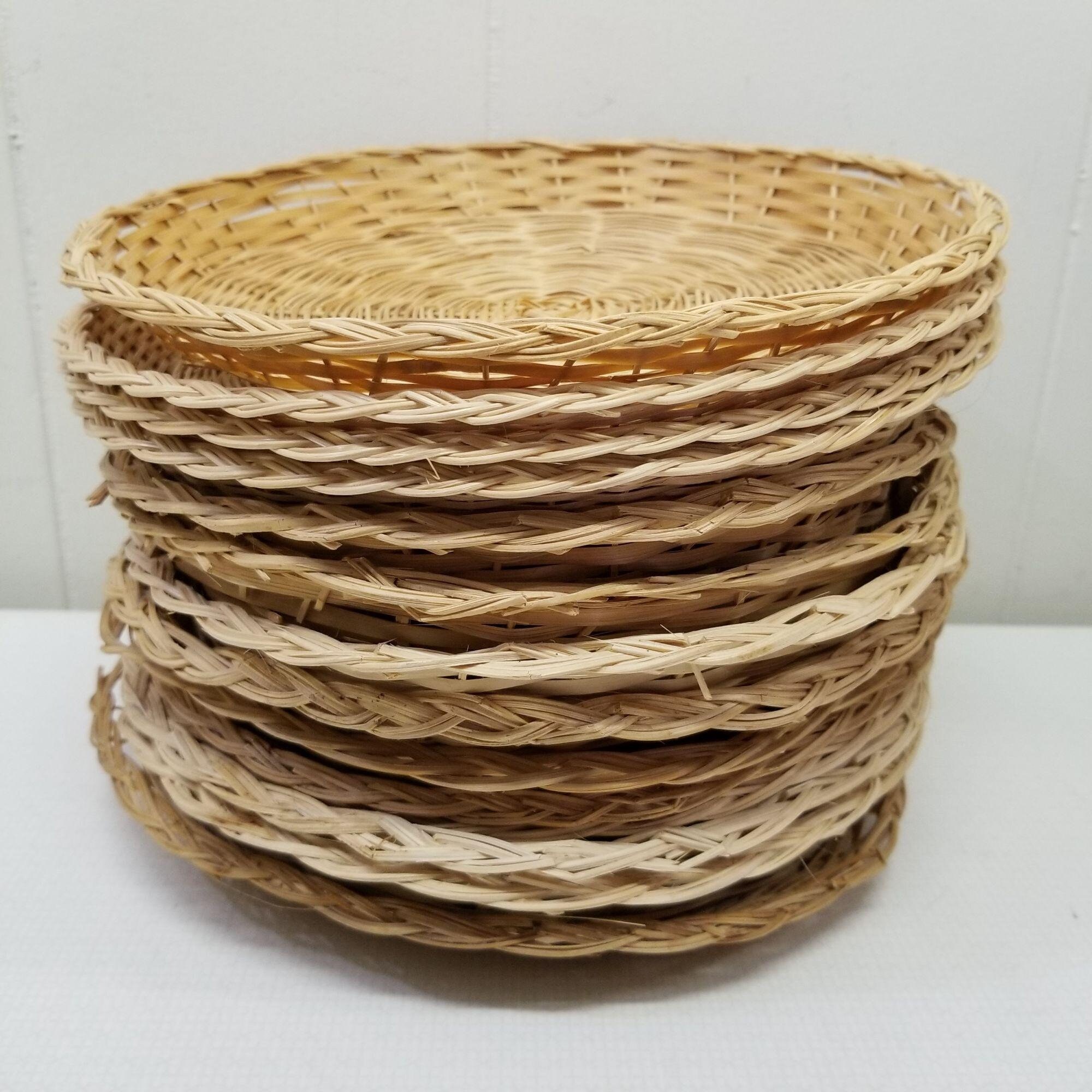 14 Rattan Wicker Paper Plate Holders Country Farmhouse Etsy UK