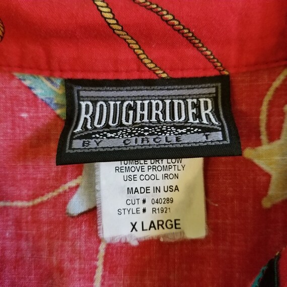 Rough Rider XL Red Cotton Western Shirt Rockabill… - image 4