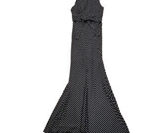 white house black market striped dress Chevron Maxi Front Slit S Y2K Goth Edgy 2020week7 Mini Dress Lingerie in Fit:Tall Regular Fit