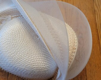 Deborah NY Ivory Hat Beaded Floral Embellished Formal Derby  display picture 1