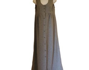 Byer California 9 10 Gray Jumper Maxi Long Modest Sleeveless Dress Empire Waist Vintage