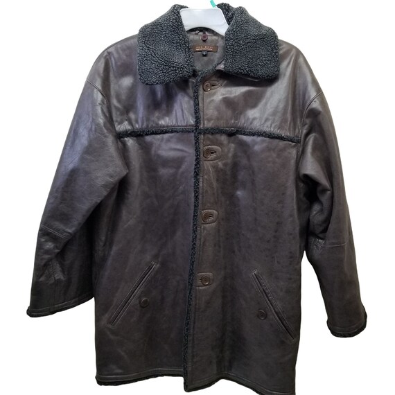 Joey Richi L Brown Italian Leather Lacket Coat Sh… - image 5