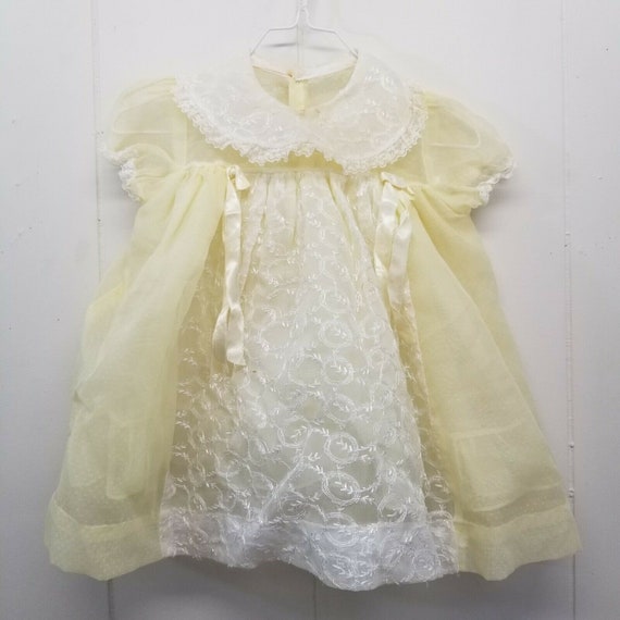 Yellow Sheer Full Circle Dress Toddler Baby Embro… - image 2