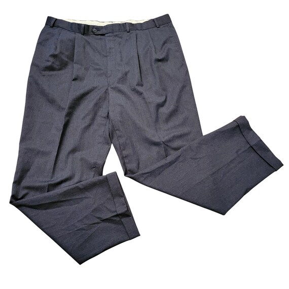 Ralph Lauren 40x32 Charcoal Grey Wool Pleated Cuffed Dress Pants