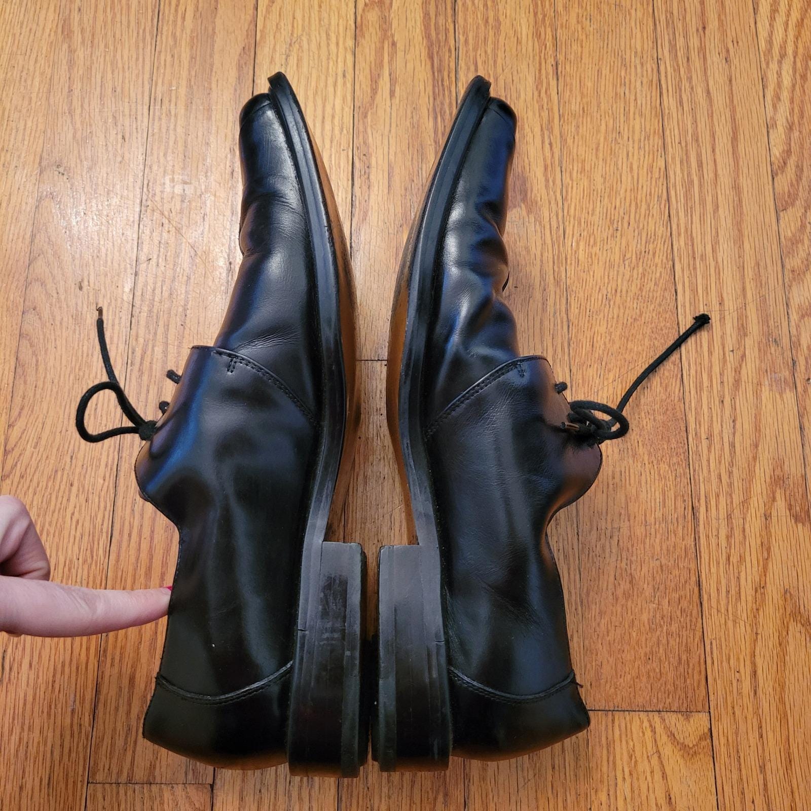 San Remo Italy Black Leather Square Toe Lace Up Dress Shoes 9‎ Twee Academia San Remo Italy Black Leather Square Toe Lace up Dress Shoes  main image 4