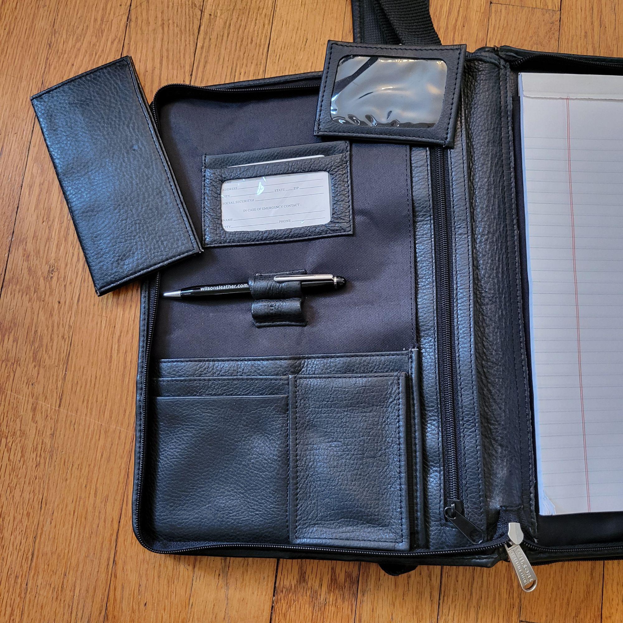 Vintage Wilsons Black Leather Business Portfolio Organizer Planner ...