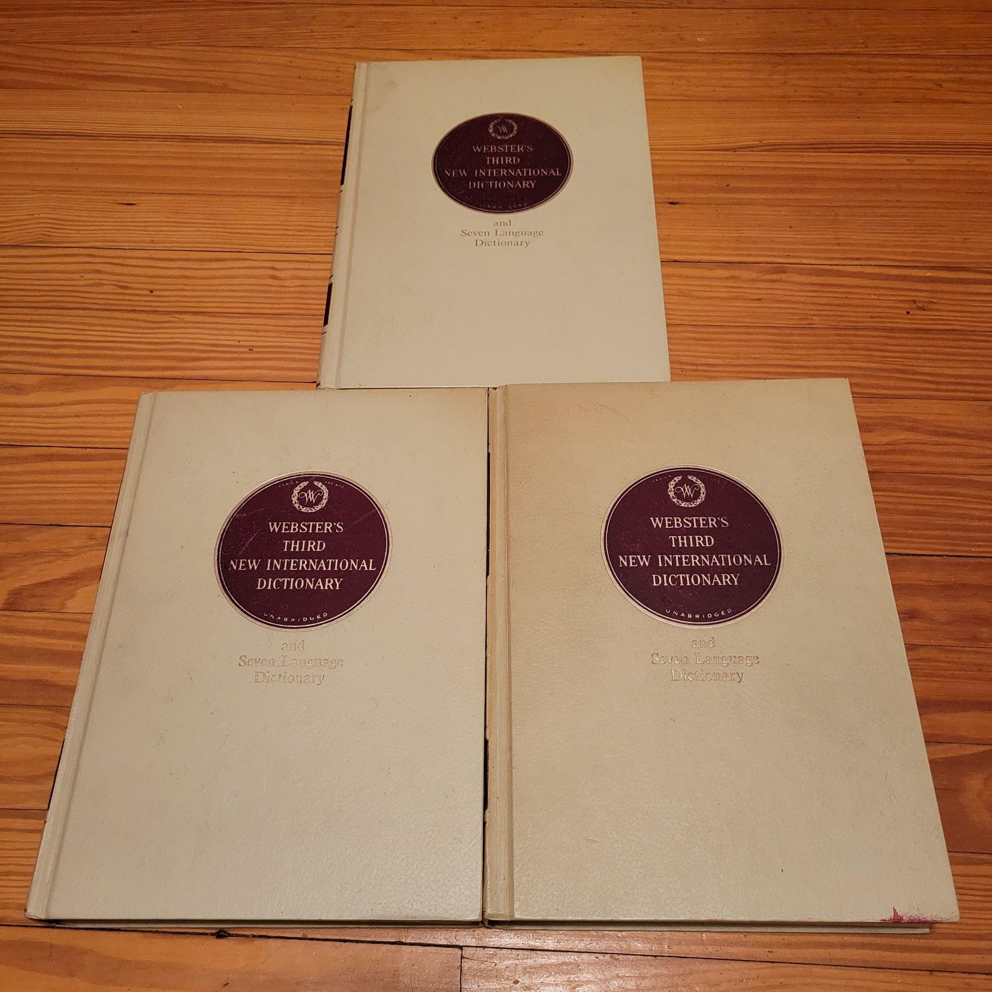 Websters Third New International Dictionary 3 Volume Set 1971 Edition By G & C Merriam Co