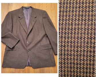 Blazer Gieves Hawkes 44R, color marrón, lana de cordero, tweed a cuadros, Dapper HENRY Preppy