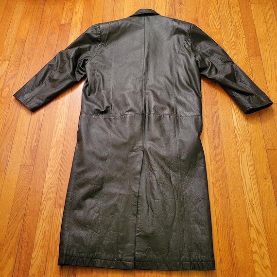 GIII M Black Trench Coat Full Length Leather Vintage Non Structured Etsy Australia
