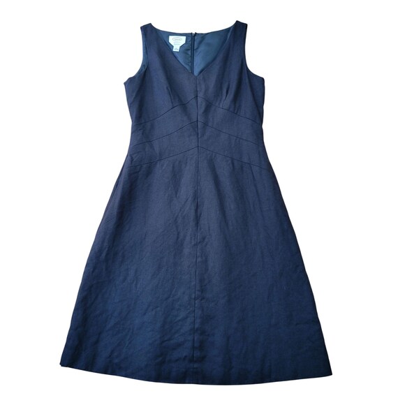 talbots a line dress 10 Black Sleeveless V Neck Irish Linen 39 1/3 Material Patchwork Lavetir Bridesmaid Dresses Navy Color:Green Large Floral