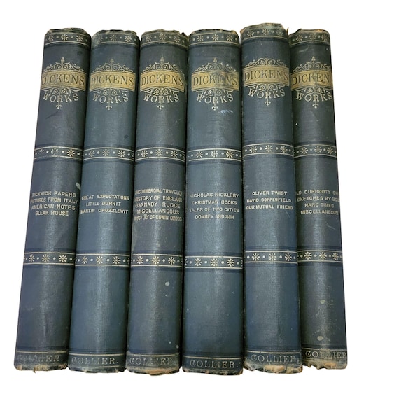 Collier Dickens Unabridged Works 6 Volumes Green Books 1883
