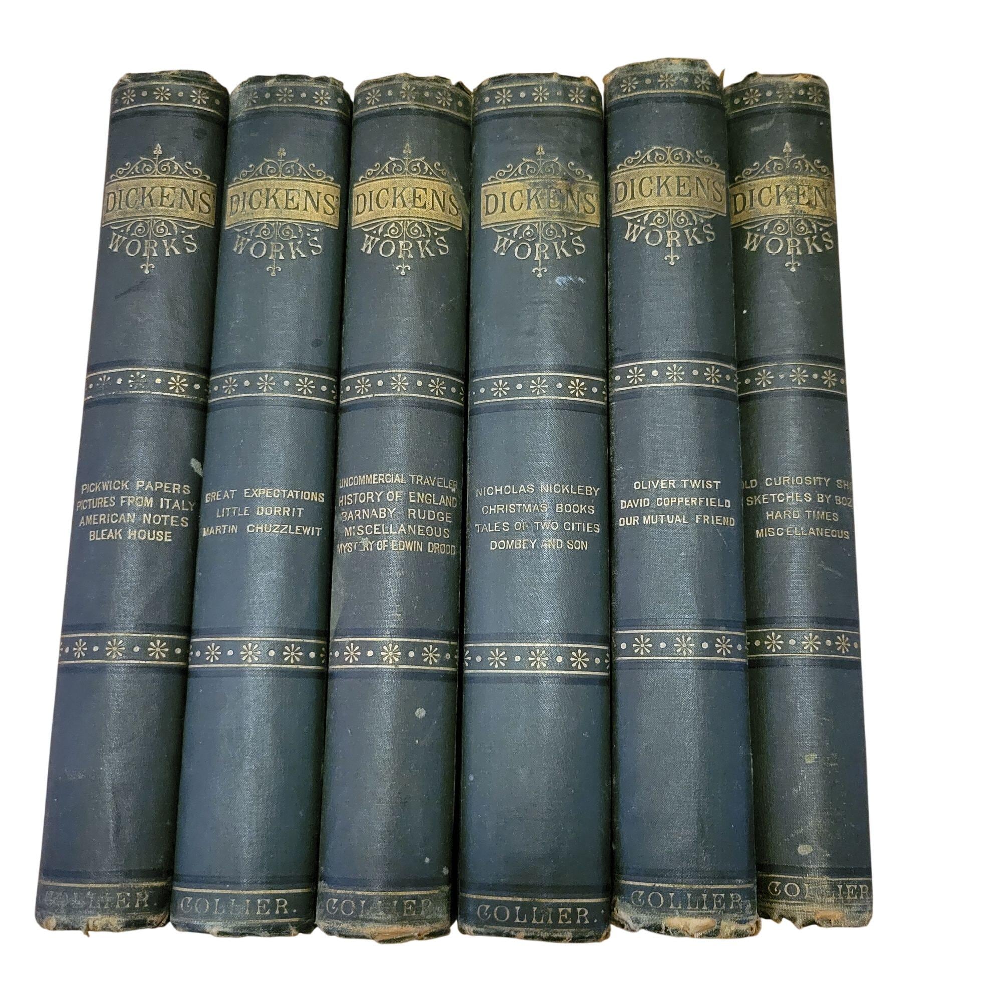 Collier Dickens Unabridged Works 6 Volumes Green Books 1883