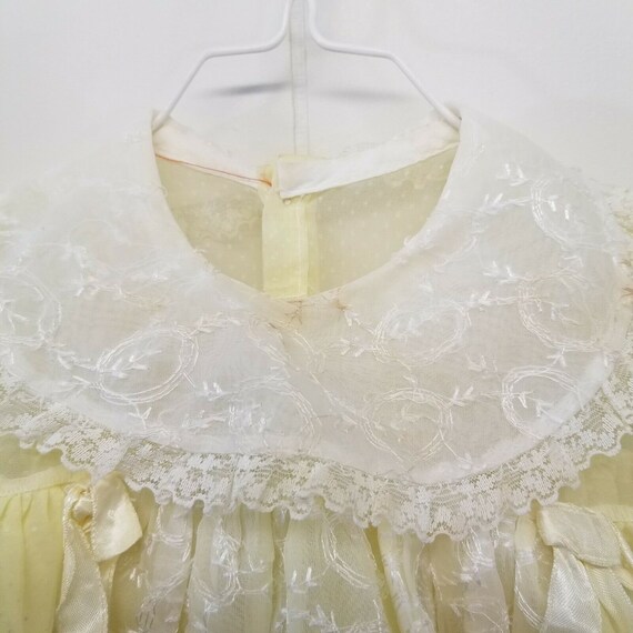 Yellow Sheer Full Circle Dress Toddler Baby Embro… - image 4