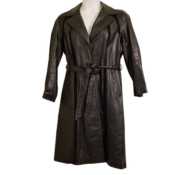 Leather Trench Coat - Etsy