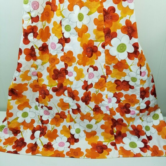Ui Maikai Orange Floral Dress Made In Hawaii Drap… - image 3