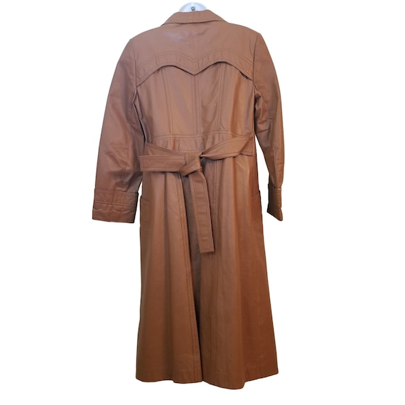 PBD Leather USA Made Camel Brown Trench Coat Belted S/M